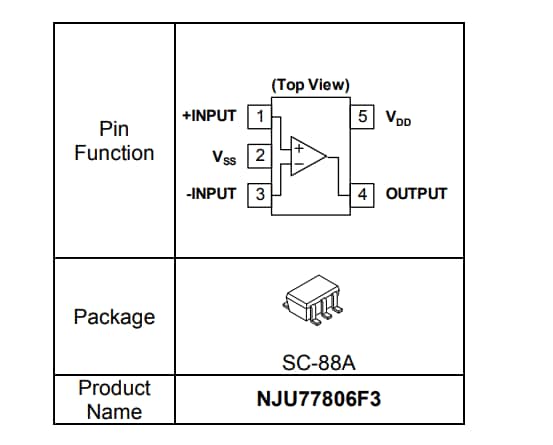 Application Circuit Diagram - Nisshinbo NJU77806 Operational Amplifier